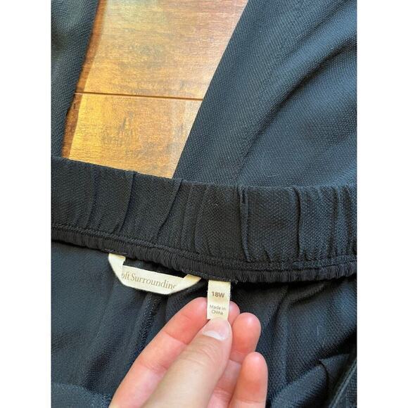 Soft Surroundings Wide Leg Trouser Pant Black Womens Size 18W - Picture 2 of 8